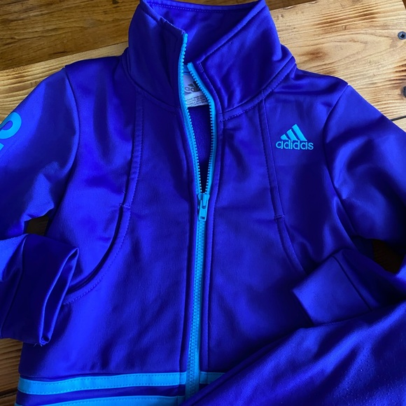 Adidas Girl’s Tracksuit Outfit Dark Purple - Picture 2 of 16